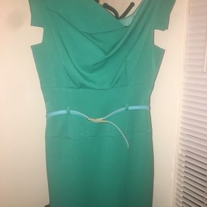 Black Halo Asymmetrical Green Dress